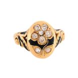 A VICTORIAN DIAMOND MOURNING RING