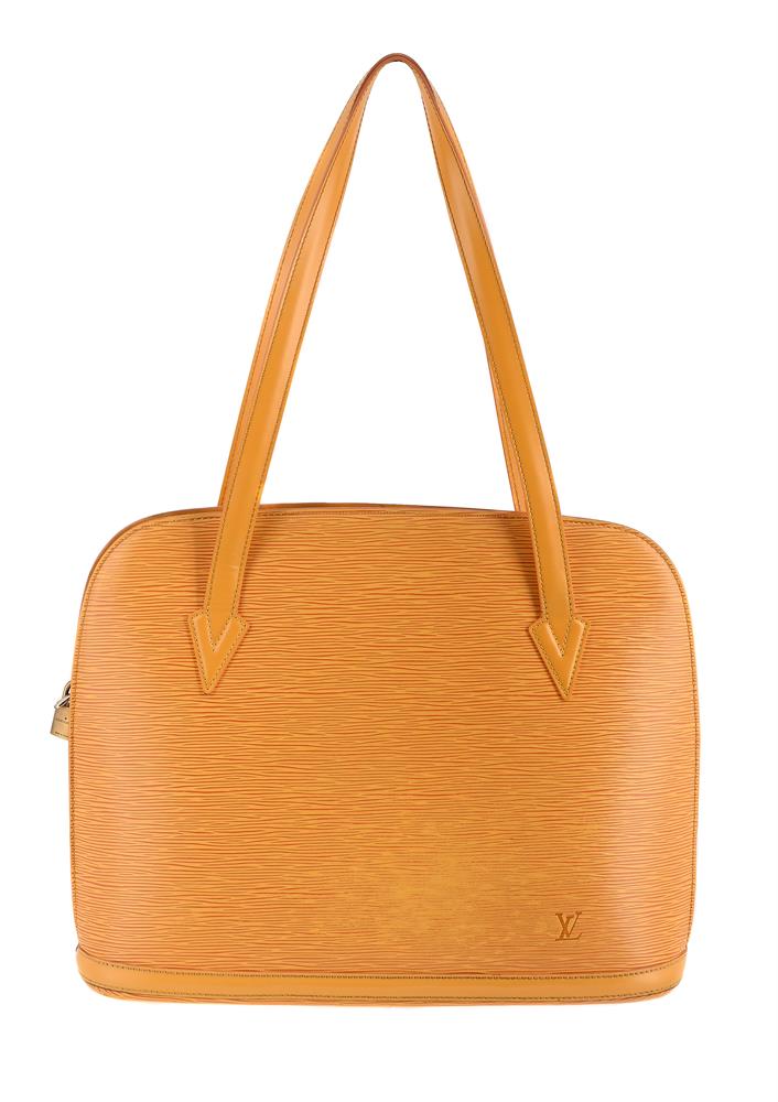 LOUIS VUITTON, LUSSAC, A MUSTARD EPI LEATHER HANDBAG