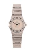 Y OMEGA, CONSTELLATION, A LADY'S STAINLESS STEEL BRACELET WATCH