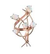AN OPAL ABSTRACT BROOCH