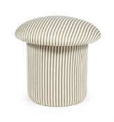 A STRIPED UPHOLSTERED 'MUSHROOM STOOL' BY ASSIEDS-TOII, OF RECENT MANUFACTURE