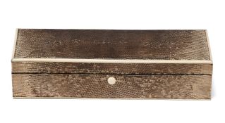 Y AN ASPREY SHAGREEN AND IVORY CARD BOX COVER, FIRST QUARTER 20TH CENTURY, AND ANOTHER SHAGREEN BOX