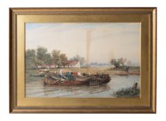 THOMAS BUSH HARDY (BRITISH 1842-1897), ON THE HAGUE CANAL