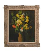 λ JACOB KRAMER (BRITISH/RUSSIAN 1892-1962), STILL LIFE STUDY OF SPRING FLOWERS IN A VASE