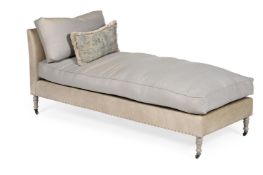 A CREAM UPHOLSTERED 'ETTA' DAYBED OR CHAISE LONGUE, BY LOUISE BRADLEY, OF RECENT MANUFACTURE