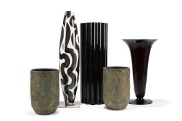 A BERLIN (KPM) PORCELAIN VASE, MODERN, TOGETHER WITH OTHER SIMILAR ITEMS