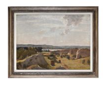 ALGERNON TALMAGE (BRITISH 1871-1939), VAST LANDSCAPE WITH RIVER BEYOND