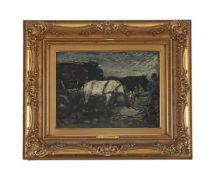 GREGOR VON BOCHMANN (GERMAN 1850-1930), HORSE AND CART