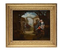 FOLLOWER OF WILLIAM HOGARTH, A COUPLE AT THE COOPER'S