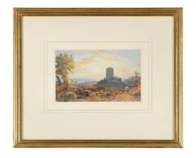 WILLIAM LEIGHTON LEITCH (SCOTTISH 1804-1883), SUNSET OVER A SCOTTISH LANDSCAPE