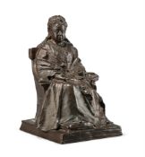 λ SYDNEY MARCH (BRITISH 1875-1968), BRONZE FIGURE OF 'QUEEN VICTORIA SEATED' CAST BY ELKINGTON