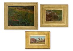 SIR ERNEST ALBERT WATERLOW (BRITISH 1850-1919), POPPIES AND WILDFLOWERS; FERNS AND BRAMBLES; FARM