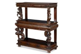 AN ENGLISH OAK LIVERY OR COURT CUPBOARD, PART 17TH CENTURY