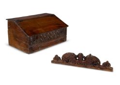 A WILLIAM AND MARY OAK AND ASH DESK OR DOCUMENT BOX WESTMORLAND, DATED 1695