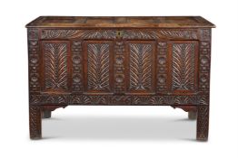 A CHARLES II OAK COFFERPOSSIBLY GLOUCESTERSHIRE, MID 17TH CENTURY