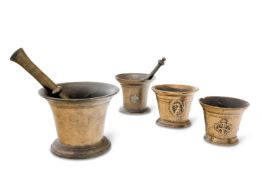 A GROUP OF FOUR MORTARS, 17TH CENTURY