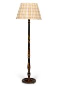 A CHINOISERIE BLACK AND GILT JAPANNED STANDARD LAMP BY VAUGHAN, LATE 20TH CENTURY