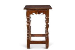 AN OAK JOINED STOOL ENGLISH, MID 17TH CENTURY