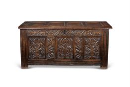 A CHARLES II OAK COFFER ENGLISH, LATE 17TH CENTURY