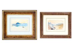 HERCULES BRABAZON BRABAZON (BRITISH 1821-1906), BOATS IN A SWISS LAKE; HOMAGE TO TURNER