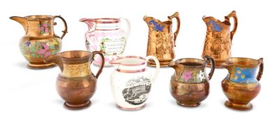 A DIXON & CO. SUNDERLAND PINK-LUSTRE JUG NORTH ENGLAND, CIRCA 1840