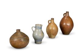 A RHENISH SALT-GLAZED STONEWARE BARTMANN KRUG OR BELLAMINE JUG GERMAN, 17TH CENTURY