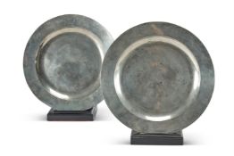 A PAIR OF POLISHED PEWTER DISHES PROBABLY, 18TH CENTURY
