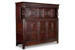 A CHARLES I LIVERY OR COURT CUPBOARD NORTH EAST ENGLAND, CIRCA 1630