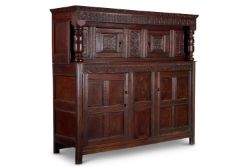 A CHARLES I LIVERY OR COURT CUPBOARD NORTH EAST ENGLAND, CIRCA 1630