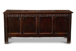 A JAMES II OAK COFFER LAKE DISTRICT, DATED 1686