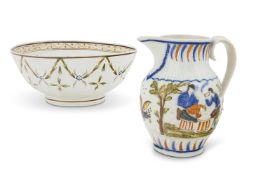 AN ENGLISH PEARLWARE PUNCH BOWL OF PRATT FAMILY TYPE, CIRCA 1800