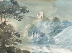 REV JOHN SWETE (BRITISH c.1752-18212), A VIEW OF OKEHAMPTON CASTLE, DEVON