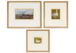 SIR ERNEST ALBERT WATERLOW (BRITISH 1850-1919), ROCKY BEACH SCENE; AND TWO SKETCHES OF GEESE