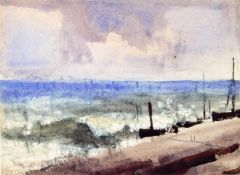 THOMAS CHURCHYARD (BRITISH 1798-1865), FISHING BOATS ON THE BEACH AT ALDEBURGH, SUFFOLK