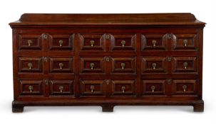 AN ENGLISH OAK DRESSER BASE, EARLY 18TH