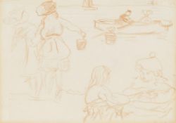 CHARLES CONDOR (AUSTRALIAN 1868-1909), A SHEET OF FIGURE STUDIES
