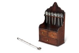 A WELSH OAK SPOON RACK, 18TH CENTURY