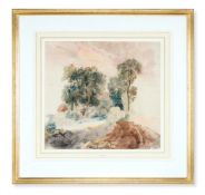 PETER DE WINT (BRITISH 1784-1849), PATH THROUGH A WOODED LANDSCAPE