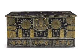 Y A BRASS MOUNTED ROSEWOOD `ZANZIBAR' CHEST, INDIAN, 17TH/18TH CENTURY