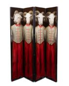 A FOUR-FOLD SCREEN, BY OKA (BRITISH, FD. 1999), OF RECENT MANUFACTURE