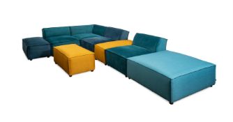 A 'MOJO' POLYCHROME MODULAR SOFAMADE BY SLF24 (BRITISH), OF RECENT MANUFACTURE