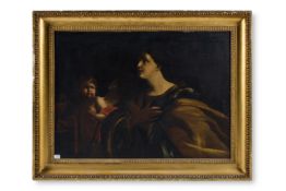 BOLOGNESE SCHOOL (17TH CENTURY), A FEMALE SAINT RECEIVING COMMUNION FROM AN ANGEL