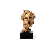 A GILT BRONZE HEAD OF JOHN THE BAPTIST PROBABLY, MID 18TH CENTURY