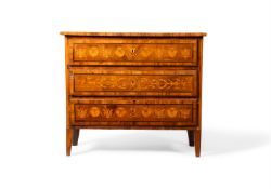 A NEO-CLASSICAL WALNUT, FRUITWOOD AND MARQUETRY COMMODE, NORTH ITALIAN, LATE 18TH CENTURY