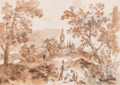 ITALIAN SCHOOL (18TH CENTURY), LANDSCAPE WITH CHURCH