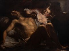 CIRCLE OF FRANCESCO MONTELATICCI CECCO BRAVO (1607-1661), IRENE CURING ST SEBASTIAN