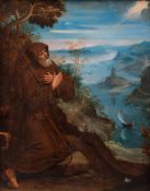 FLORENTINE SCHOOL (17TH CENTURY), SAINT FRANCIS PRAYING IN A WOODLAND SETTING