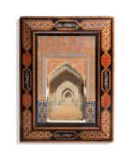 Y A GILT AND POLYCHROME ALHAMBRA PLAQUE IN THE MANNER OF RAFAEL CONTRERAS