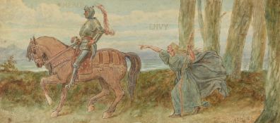 HENRY STACY MARKS (BRITISH 1829-1898), ENVY PURSUING MERIT