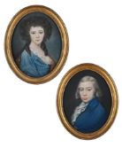 JACQUES GABRIEL HUQUIER (FRENCH 1725-1805), PORTRAIT OF A GENTLEMAN AND LADY